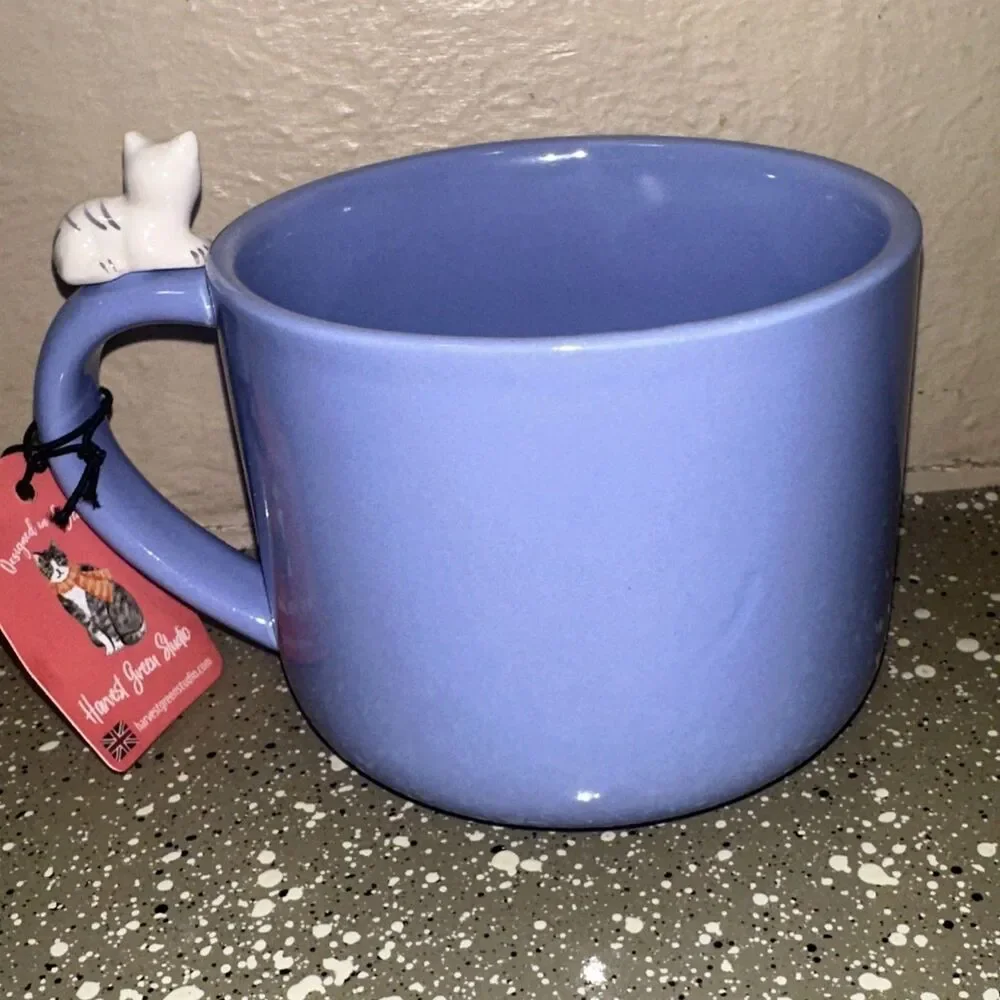 Harvest Green Studio Cat's Life‎ Ceramic Mug w Little Cat...New w Tag